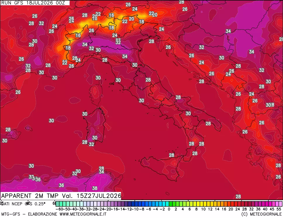 mappa Temp percepita
