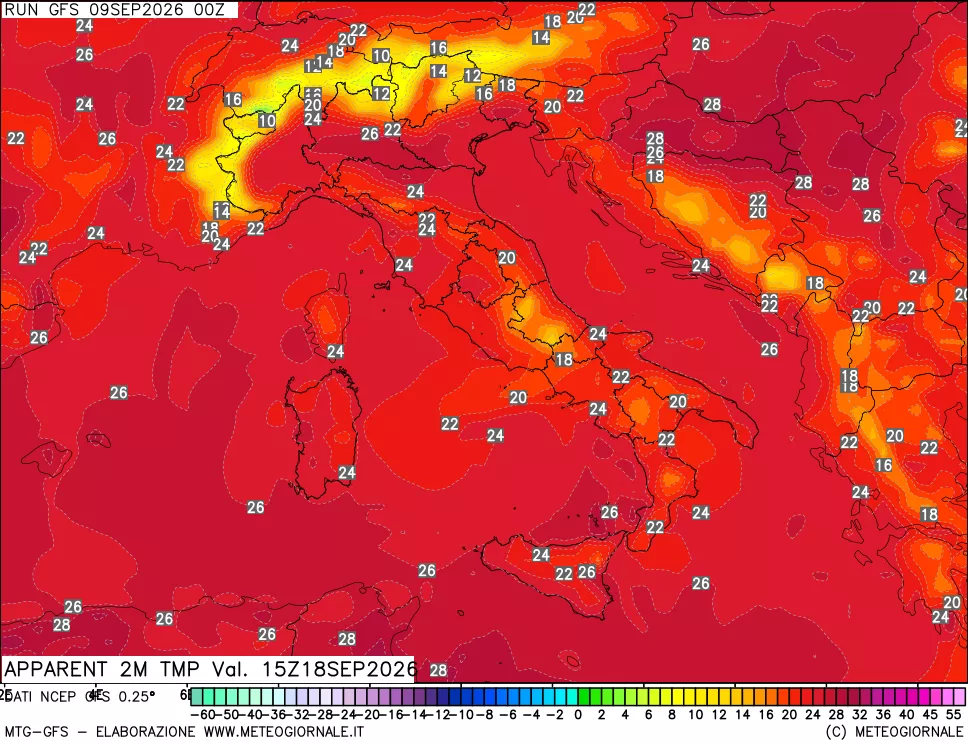 mappa Temp percepita