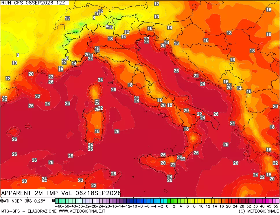 mappa Temp percepita
