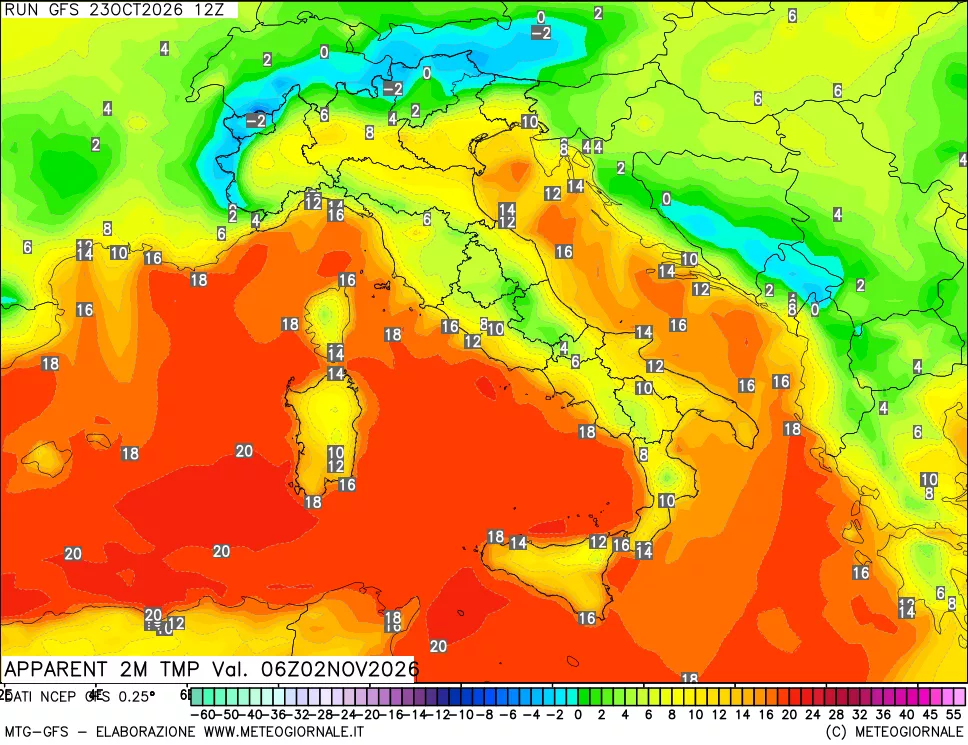 mappa Temp percepita