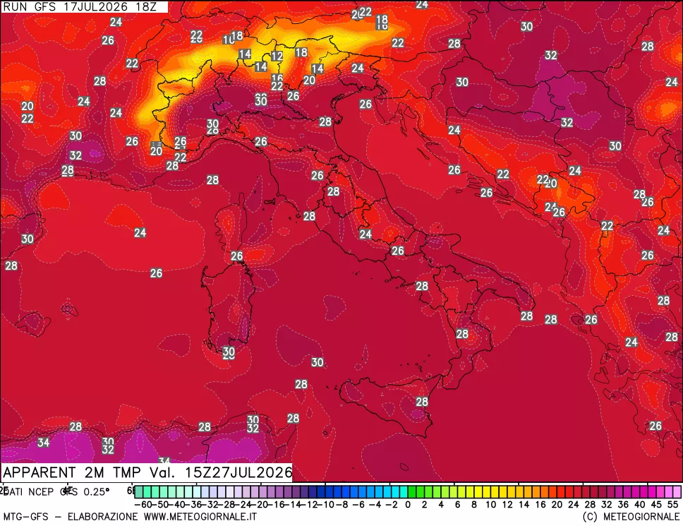 mappa Temp percepita
