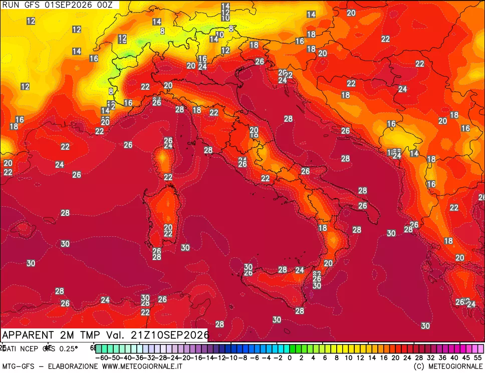 mappa Temp percepita