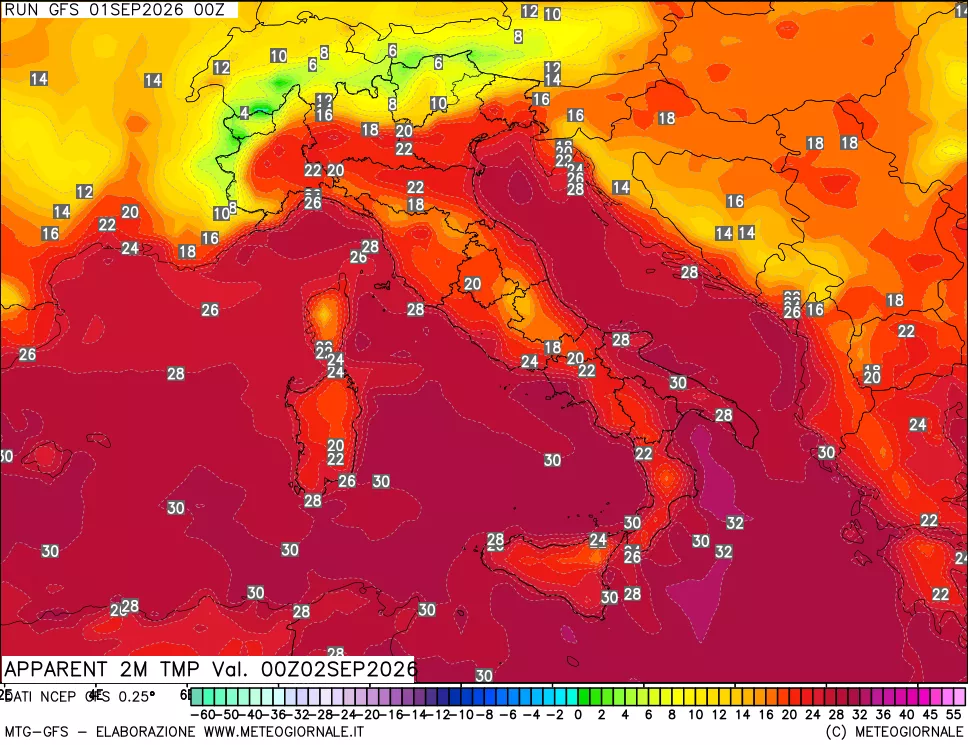 mappa Temp percepita