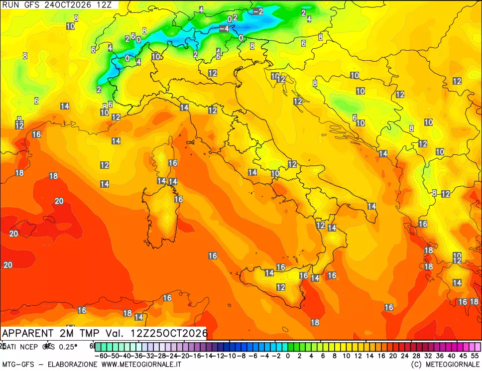 mappa Temp percepita