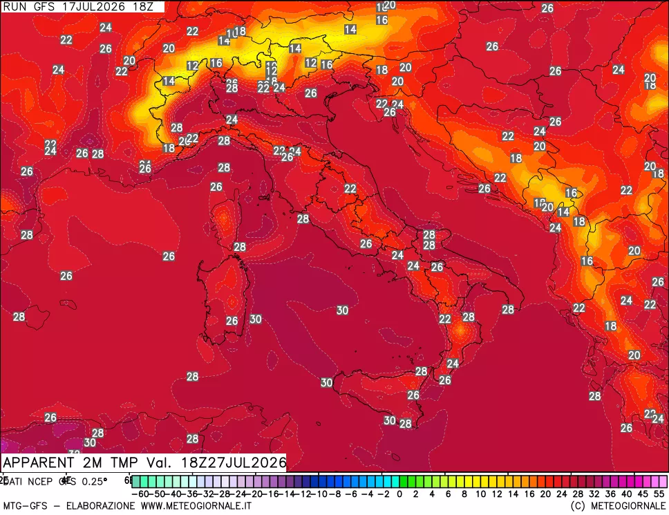 mappa Temp percepita