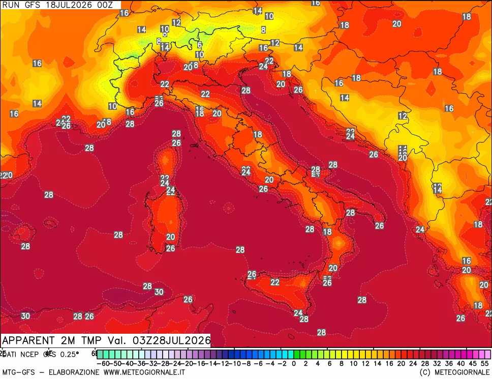 mappa Temp percepita