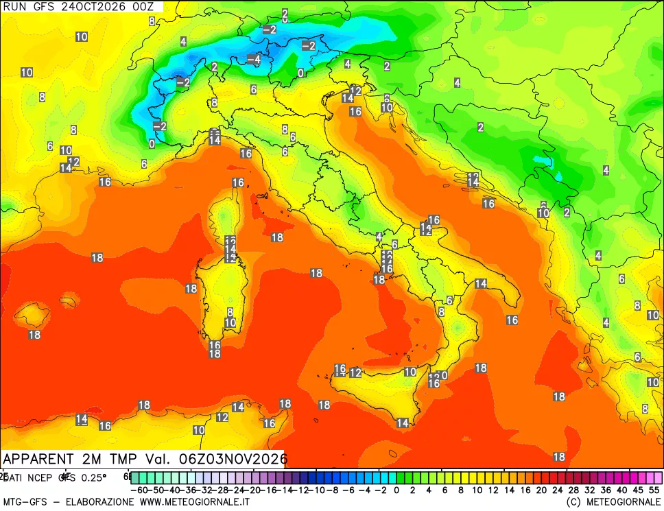 mappa Temp percepita