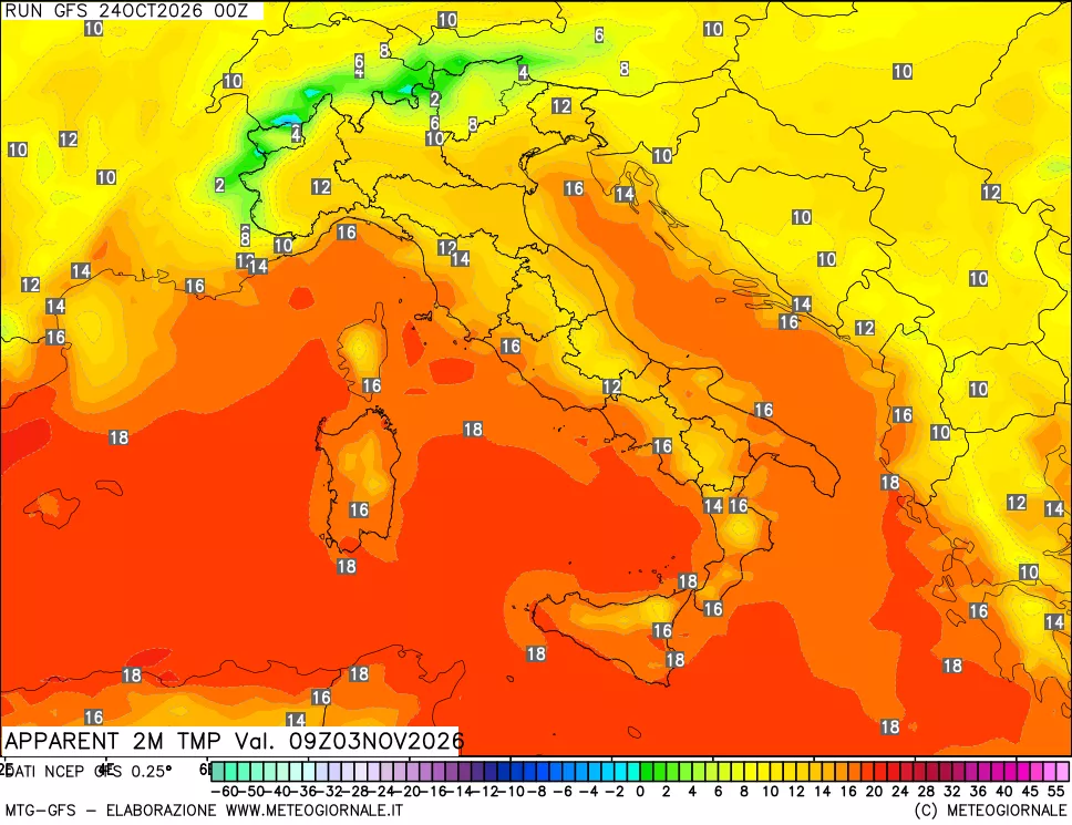 mappa Temp percepita