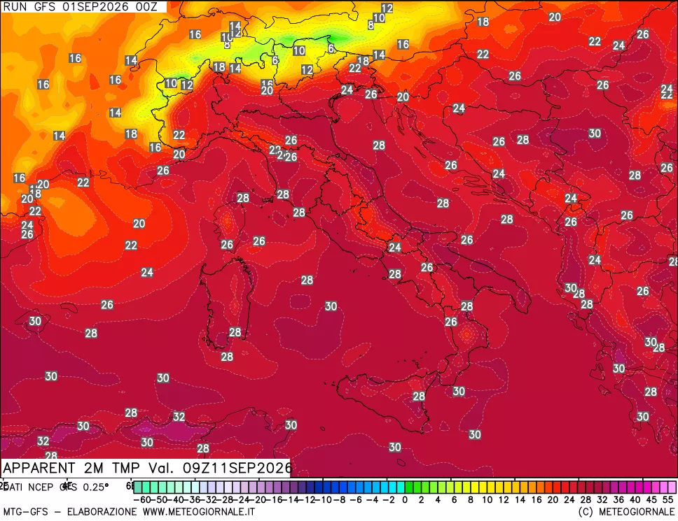 mappa Temp percepita