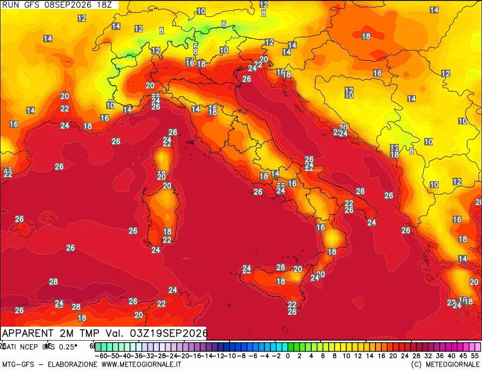 mappa Temp percepita