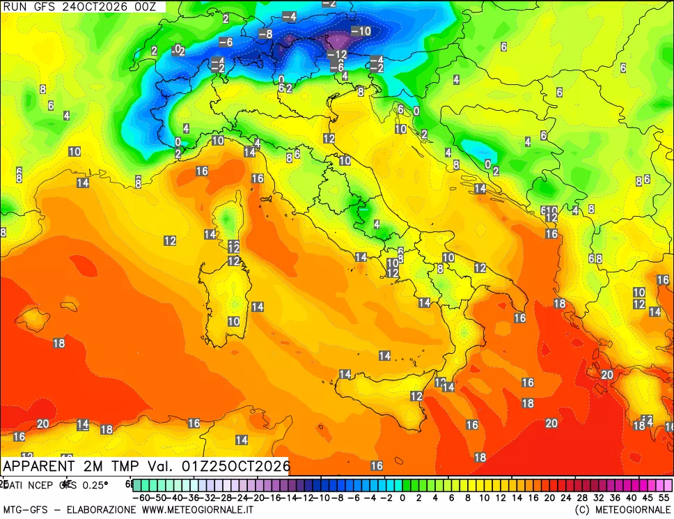 mappa Temp percepita