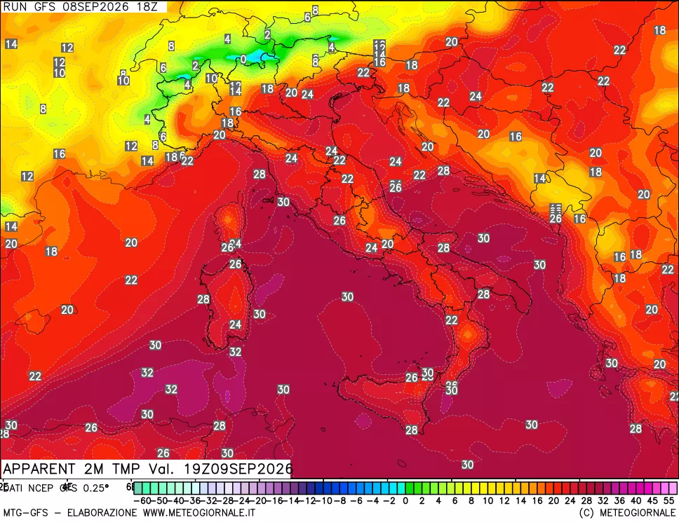 mappa Temp percepita