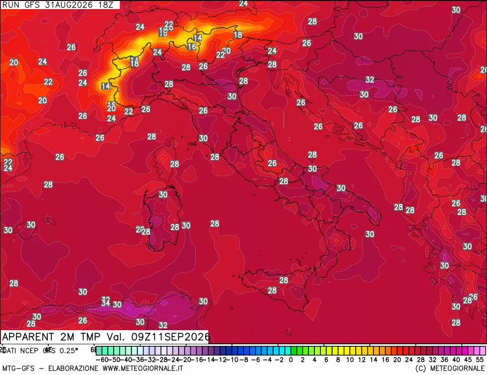 mappa Temp percepita