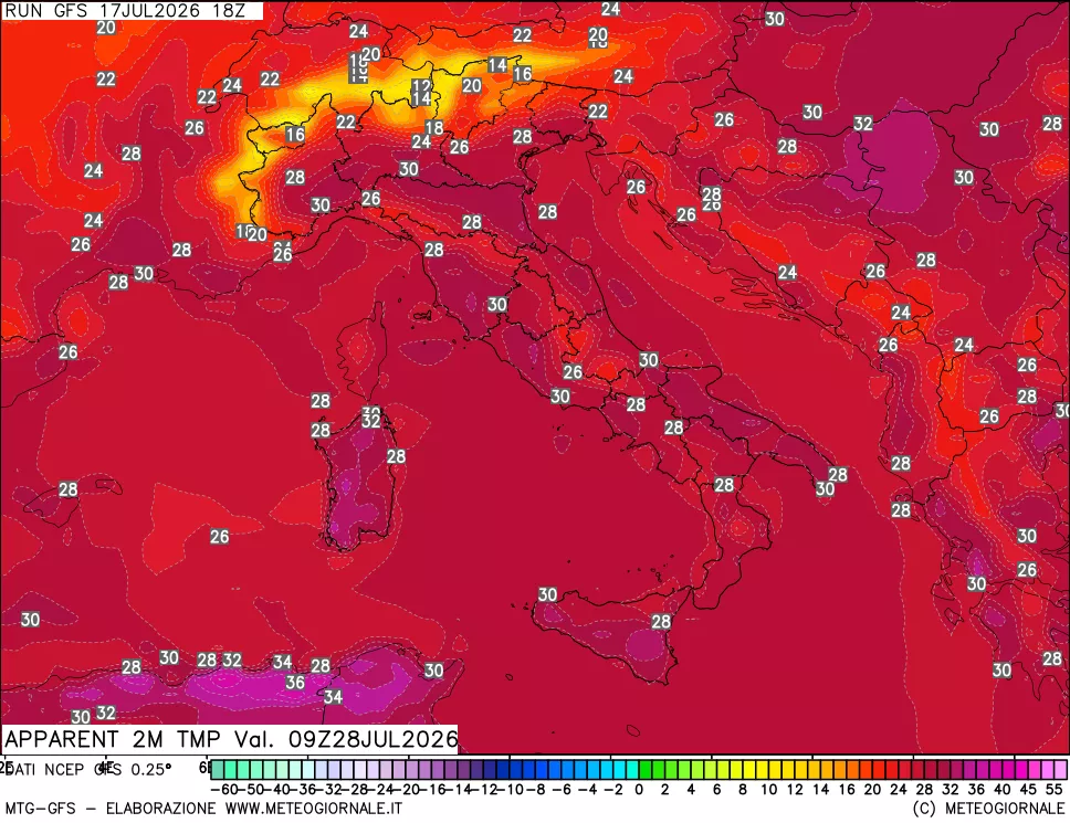mappa Temp percepita