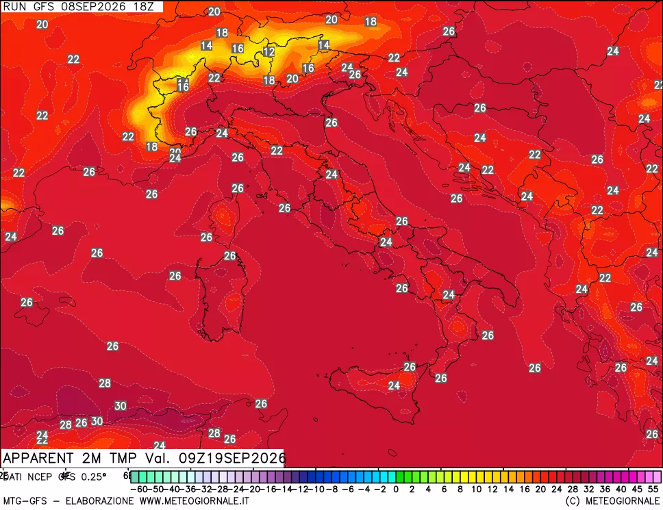 mappa Temp percepita