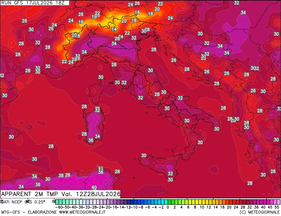 mappa Temp percepita