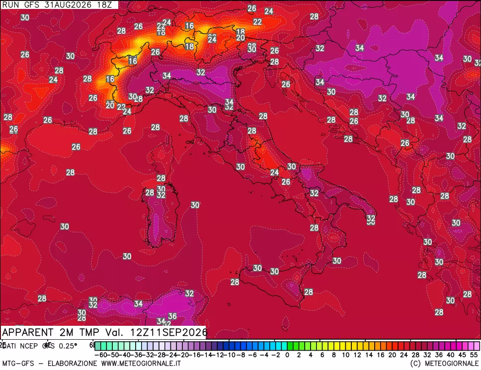 mappa Temp percepita