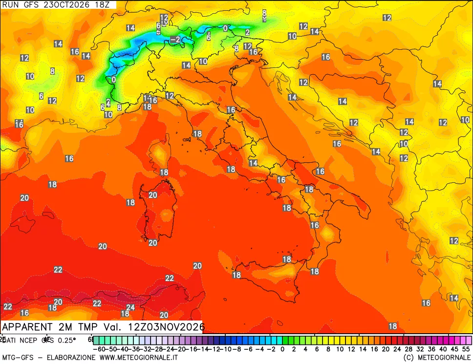 mappa Temp percepita