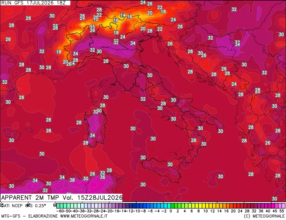 mappa Temp percepita