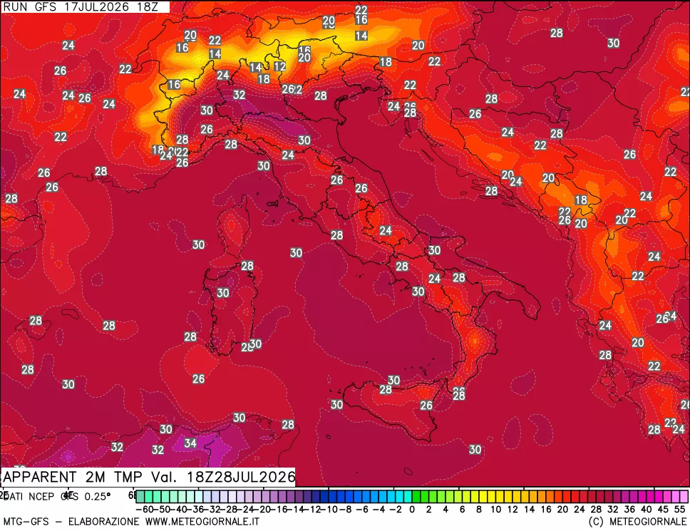 mappa Temp percepita