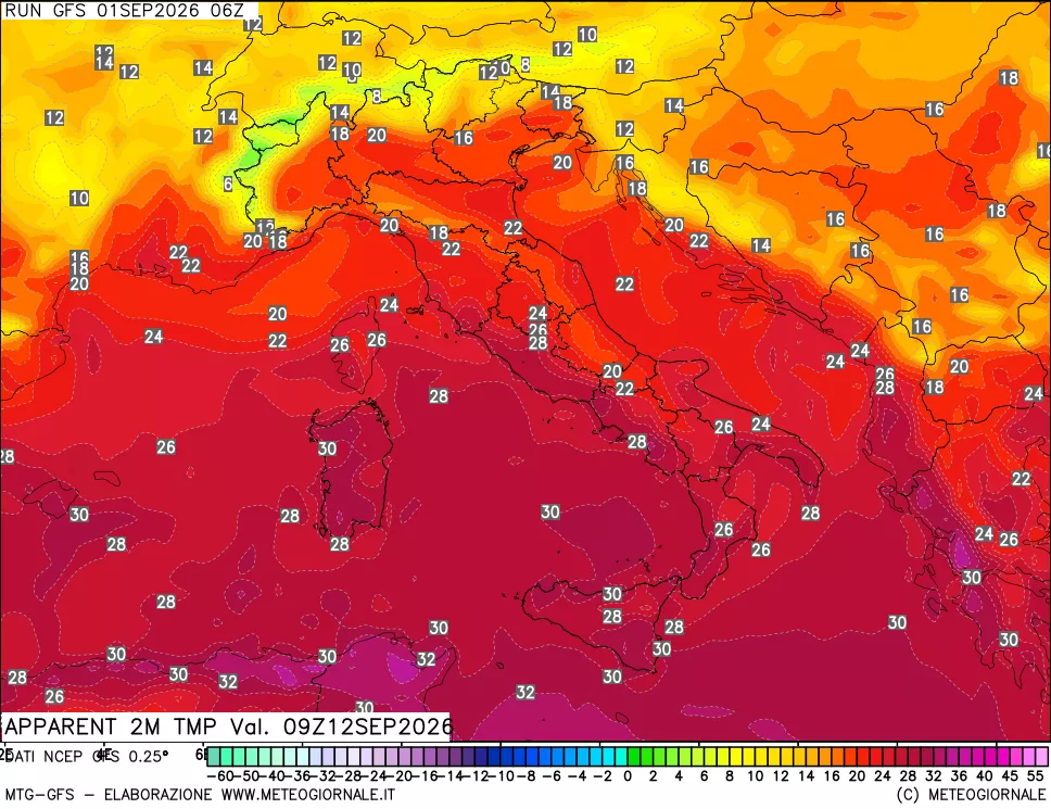 mappa Temp percepita