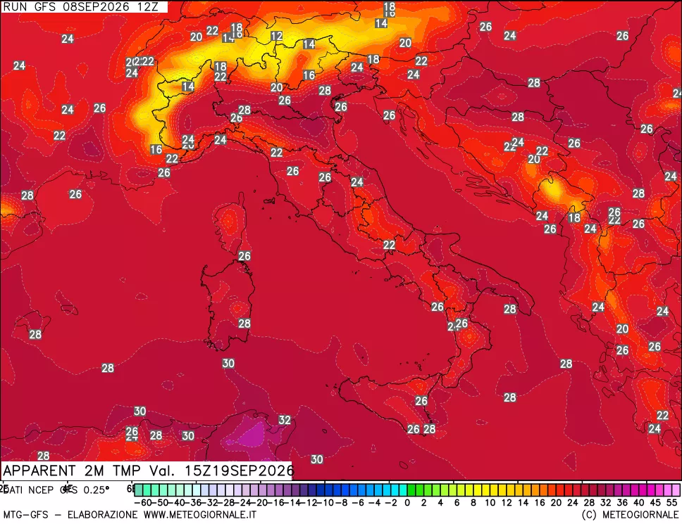 mappa Temp percepita