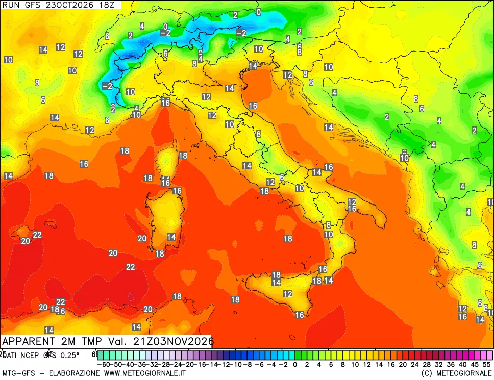 mappa Temp percepita