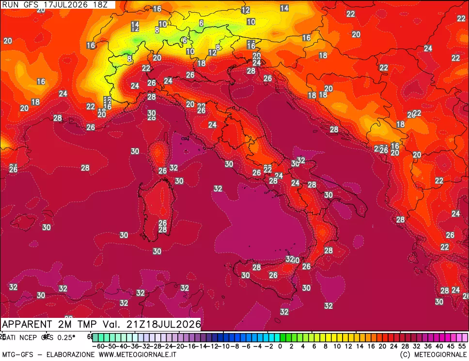 mappa Temp percepita