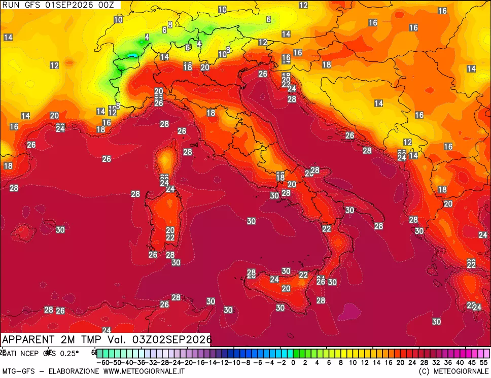 mappa Temp percepita