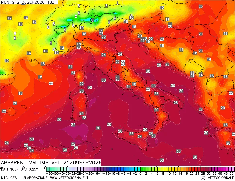mappa Temp percepita