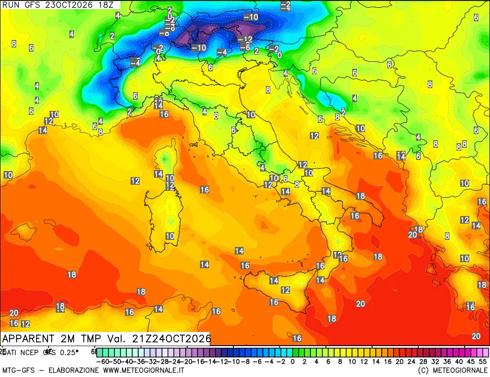 mappa Temp percepita