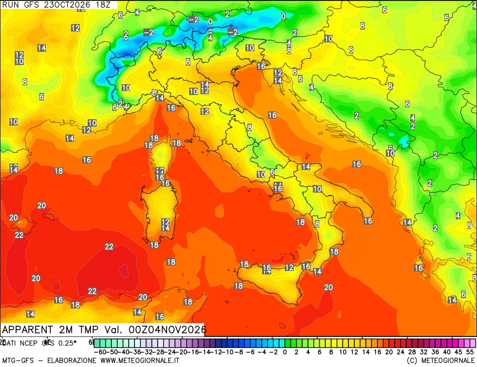 mappa Temp percepita