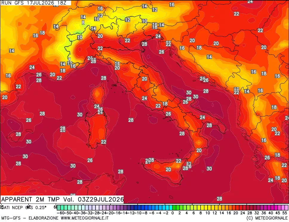 mappa Temp percepita