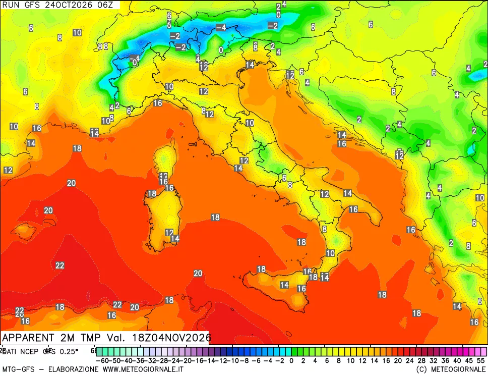 mappa Temp percepita