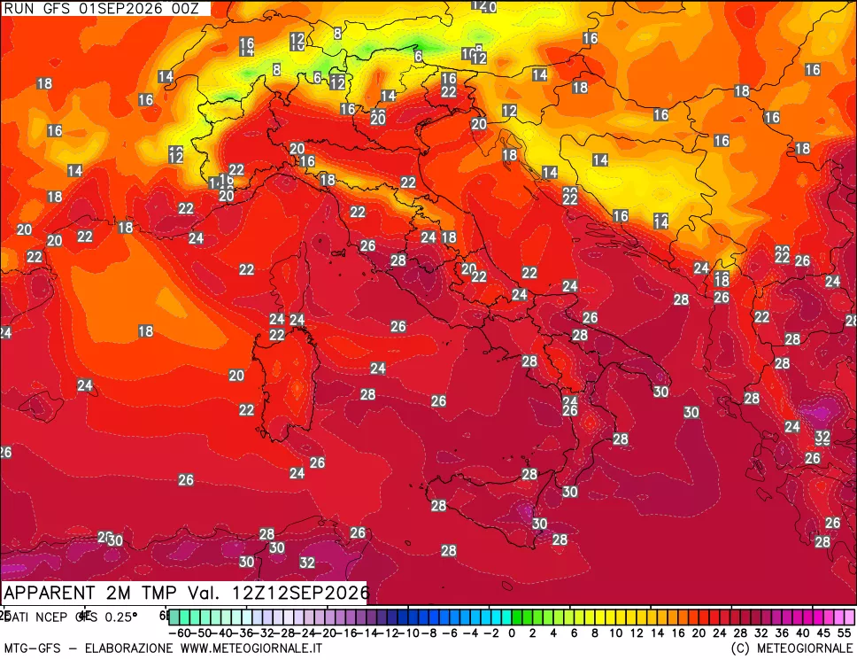 mappa Temp percepita