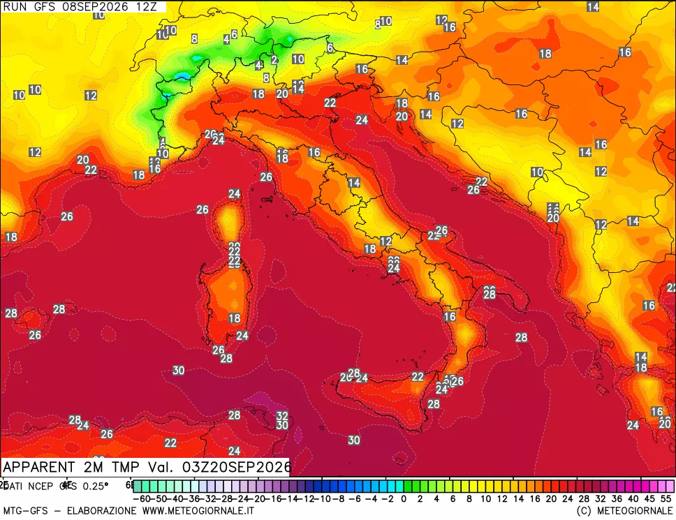 mappa Temp percepita