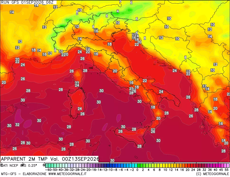mappa Temp percepita