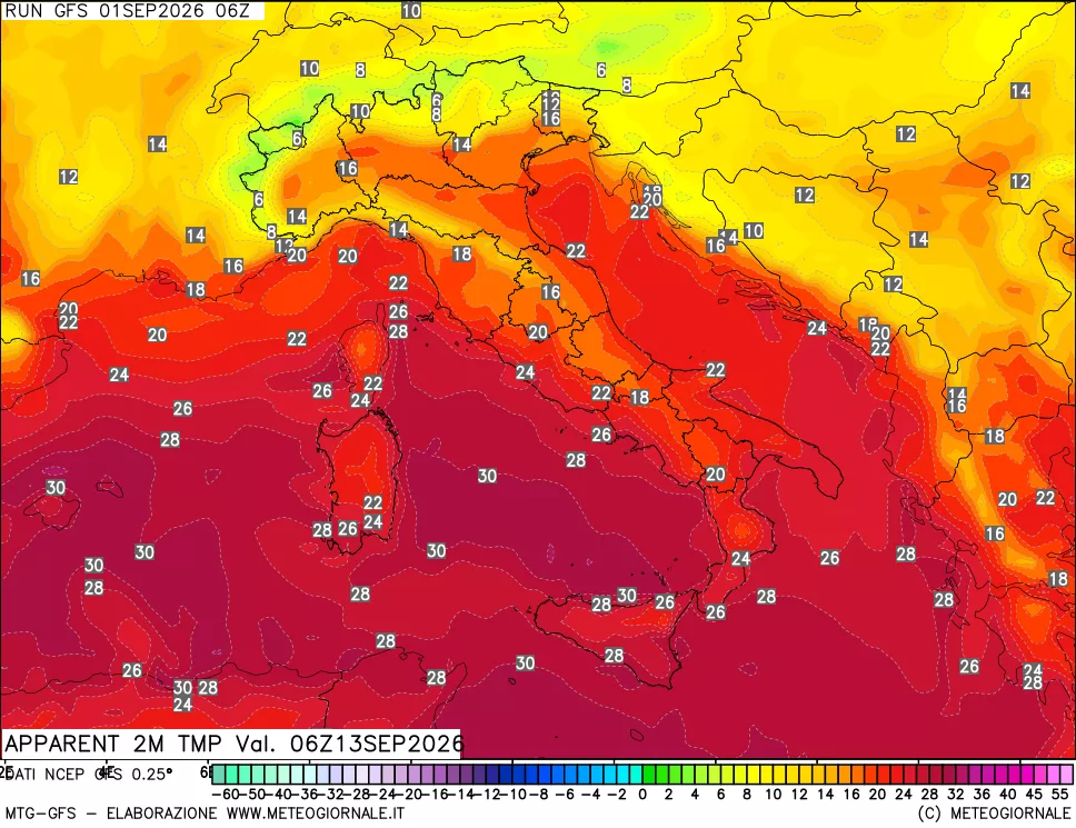 mappa Temp percepita