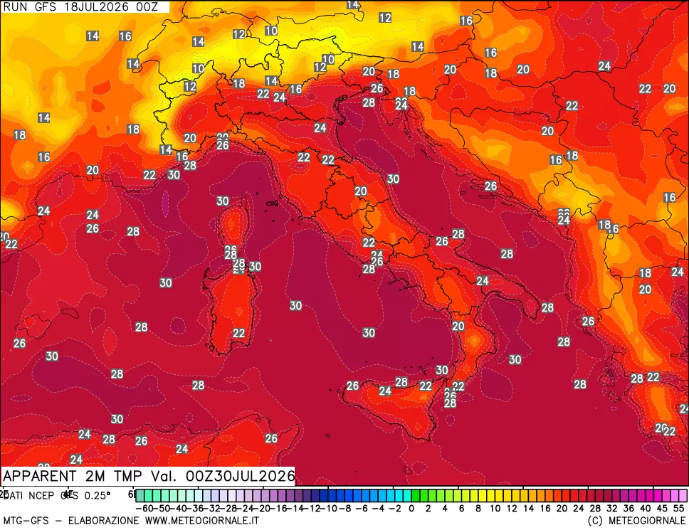 mappa Temp percepita