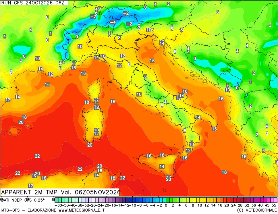 mappa Temp percepita