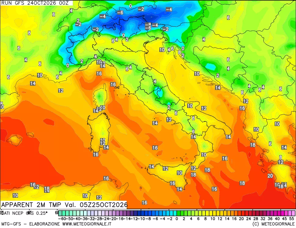 mappa Temp percepita