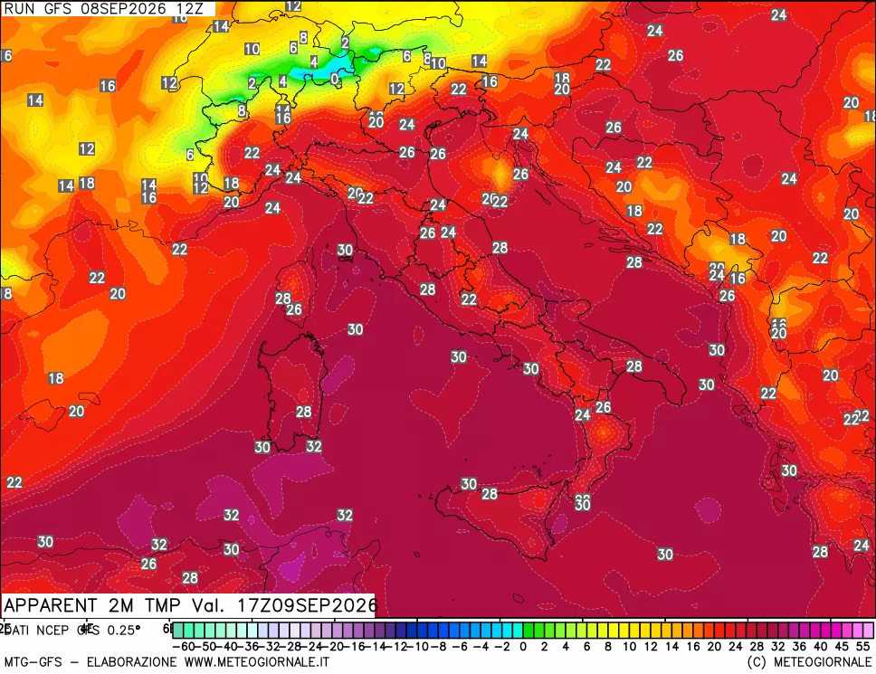 mappa Temp percepita