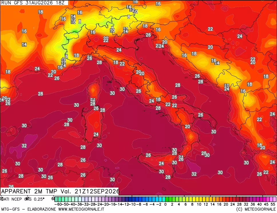 mappa Temp percepita