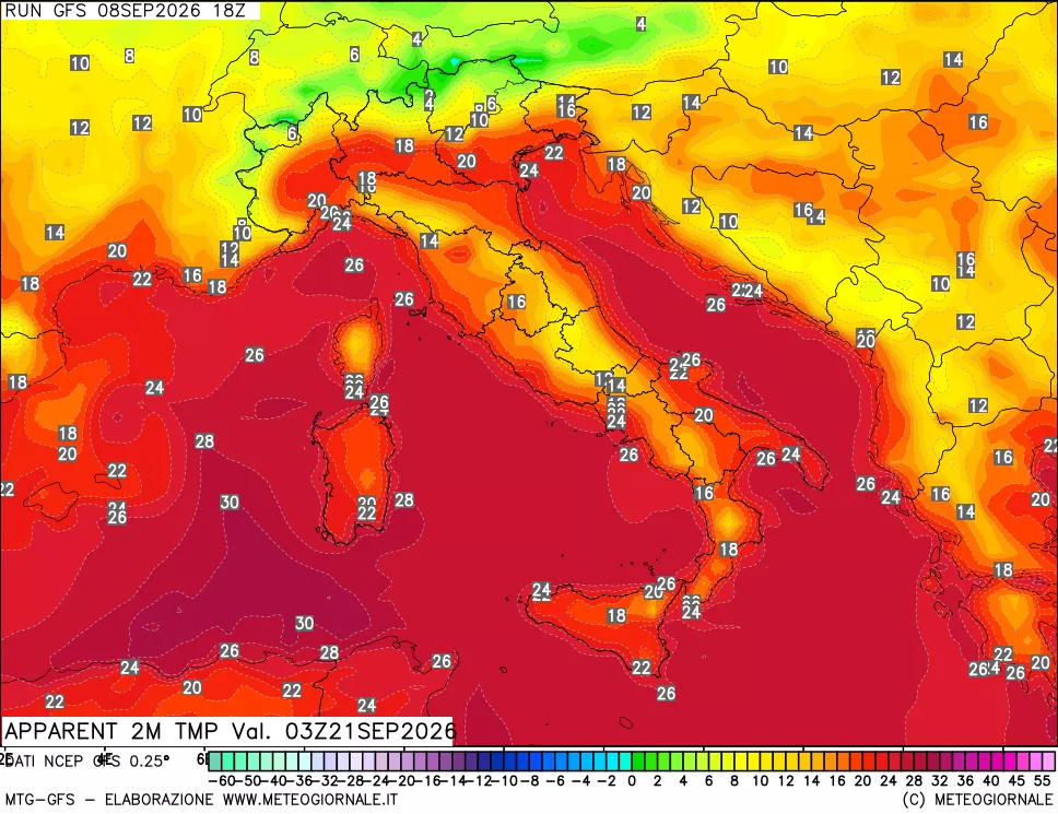 mappa Temp percepita