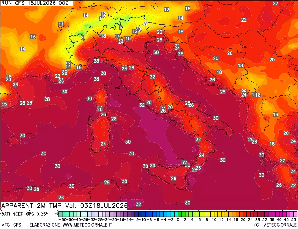 mappa Temp percepita