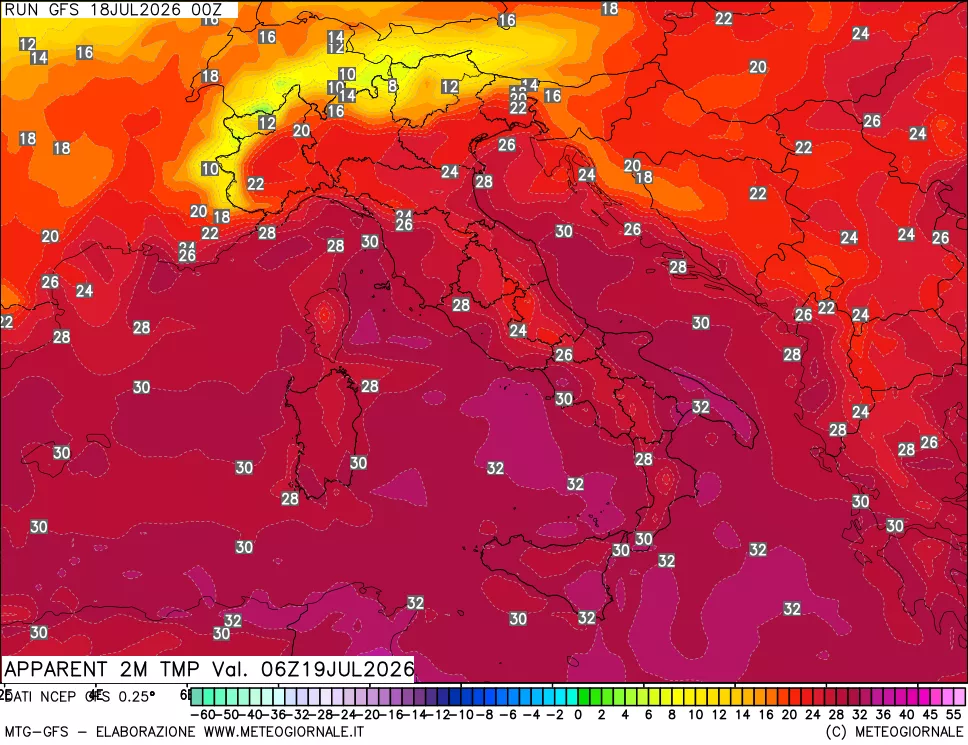 mappa Temp percepita