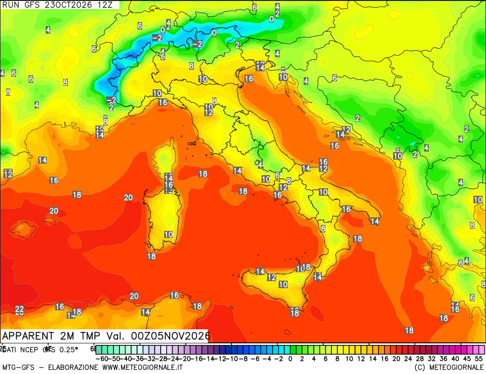 mappa Temp percepita