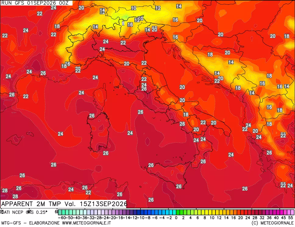 mappa Temp percepita