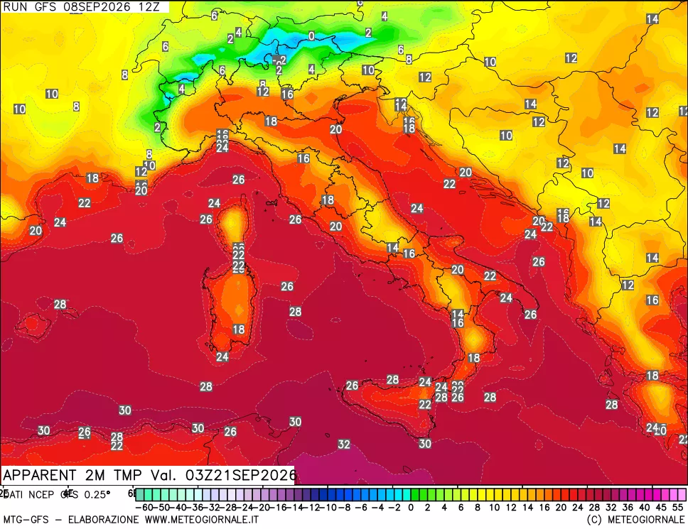mappa Temp percepita