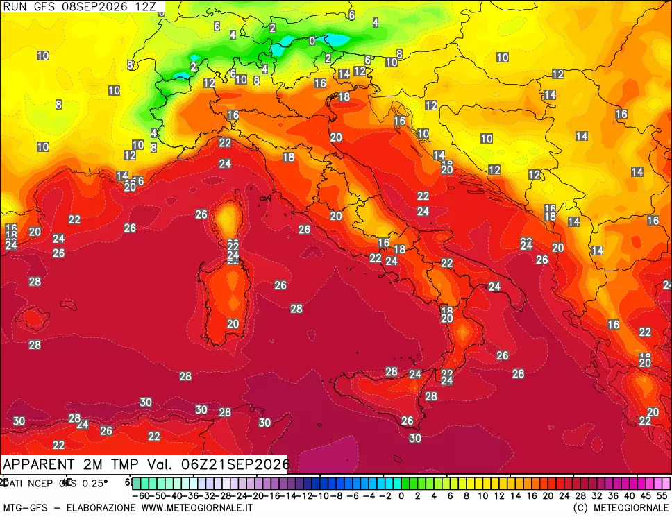 mappa Temp percepita